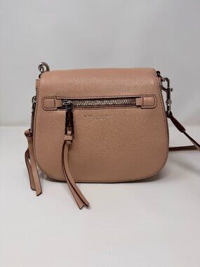 MARC JACOBS Recruit Nomad Small Saddle Bag Blush Pebbled Leather Crossbody 9"
